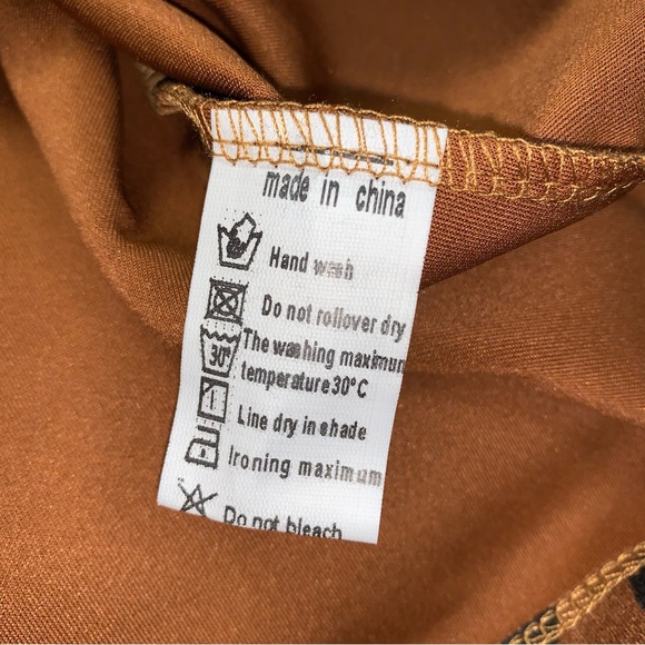 NWT Leopard Top Women Small Cold Shoulder Blouse Brown Suede Brushed Bell Sleeve - Picture 8 of 12